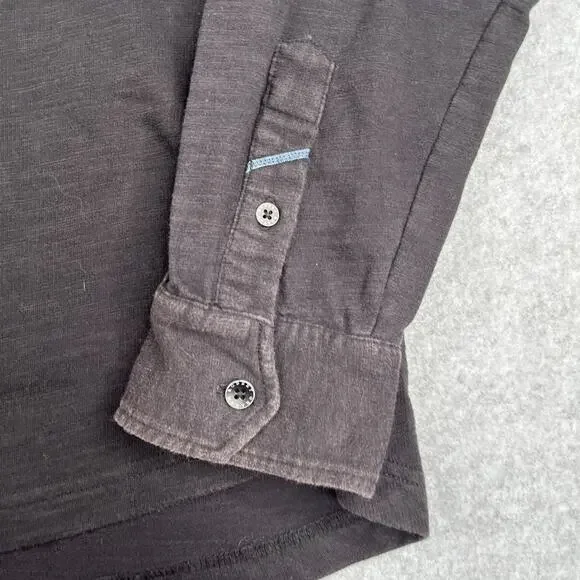 Robert Graham Shirt Large Black Button Up Long Sleeve Pocket Casual Mens - Picture 2 of 13